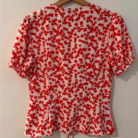 TOPSHOP tie front floral blouse - Picture 8 of 9